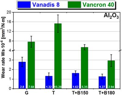 Influence of Combined Mechanical Processes on Tribological Properties of Tool Steels Vanadis 8 and Vancron 40 With a Similar Hardness